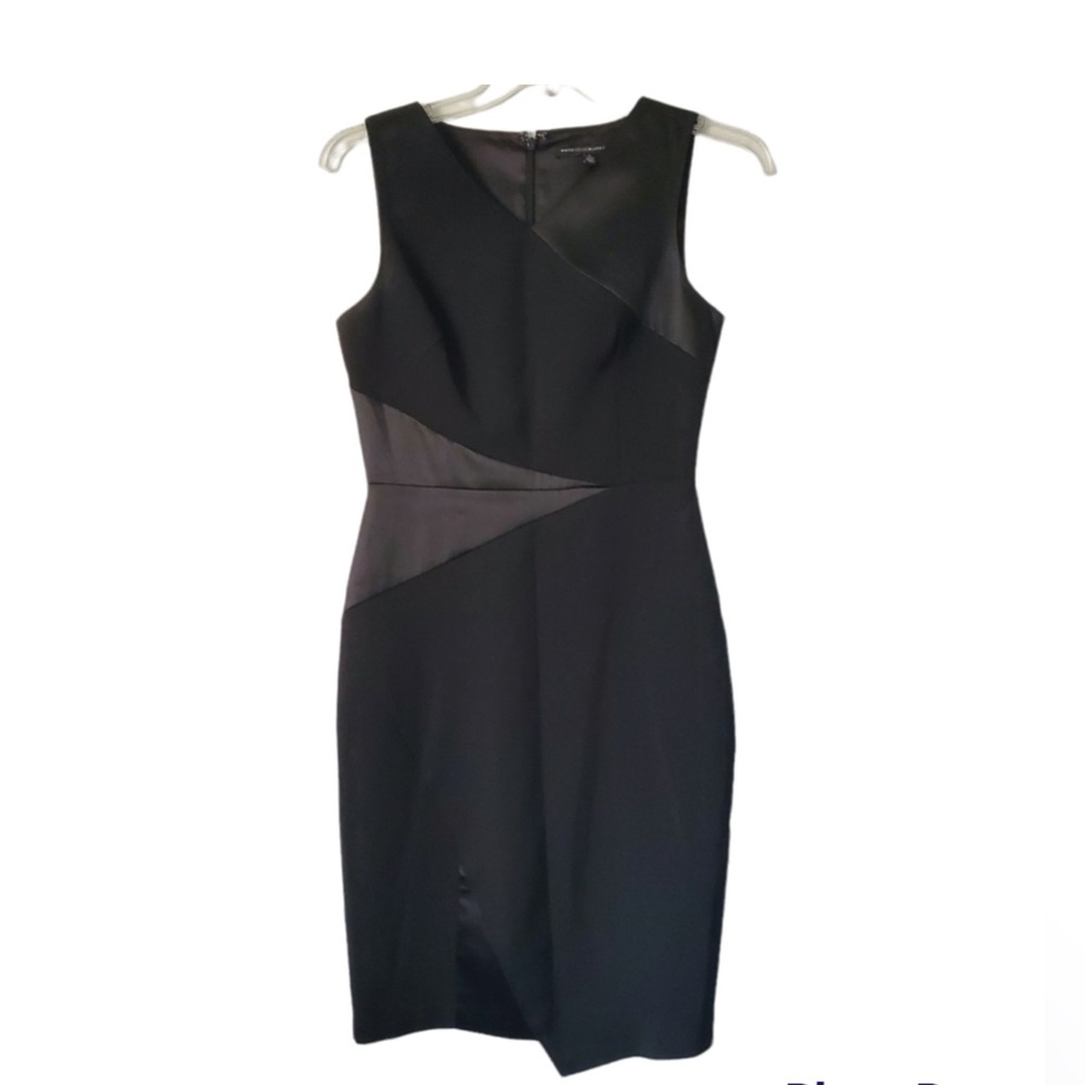 White House Black Market mixed media Black Cocktail Sleeveless Dress